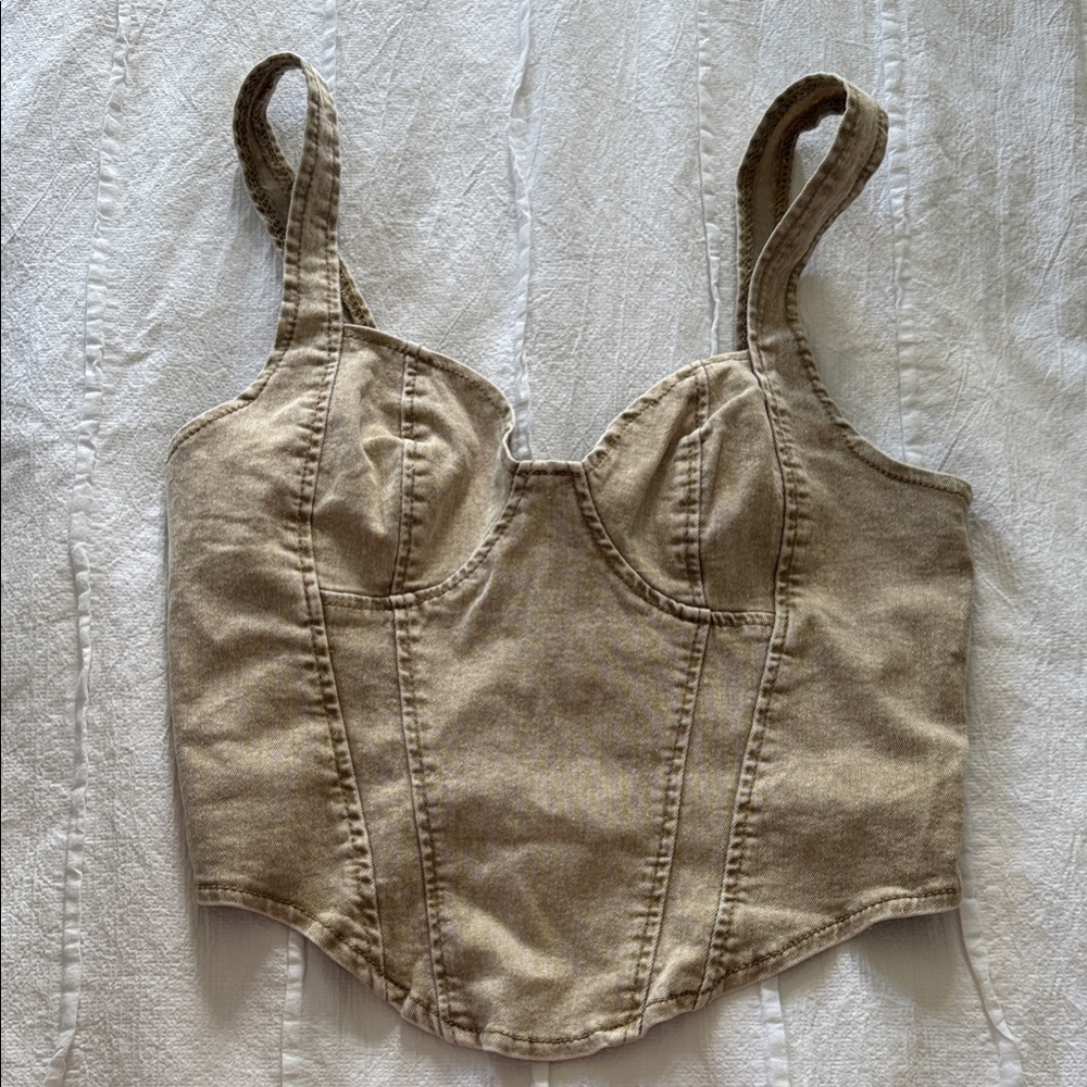 SHEIN Tan Crop Top